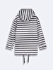 Striped Print With Hood Technical White Jacket