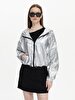 Metallic With Hood White Coat