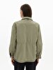 Shiny Stone Waist Shirred Connected Green Jacket
