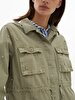 Shiny Stone Waist Shirred Connected Green Jacket