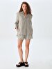 Linen Look Comfortable Cut White Shirt