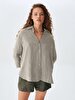 Linen Look Comfortable Cut White Shirt