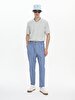 Striped Print Textured Blue Trousers