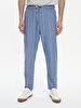Striped Print Textured Blue Trousers