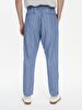 Striped Print Textured Blue Trousers