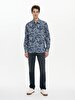 Flower Print Pattern Blue Shirt