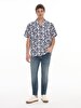 Flower Print Pattern White Shirt