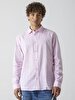Linen Look Classic Collar Pink Shirt