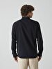 Linen Look Classic Collar Black Shirt