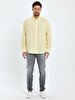 Classic Collar Textured Yellow Shirt
