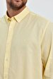 Classic Collar Textured Yellow Shirt