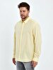 Classic Collar Textured Yellow Shirt
