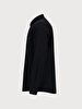 Classic Collar Textured Black Shirt
