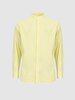 Mao Collar Linen Look Yellow Shirt