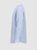 Mao Collar Linen Look Blue Shirt