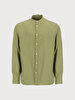 Linen Look Mao Collar Green Shirt
