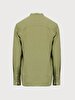 Linen Look Mao Collar Green Shirt