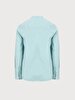 Linen Look Mao Collar Blue Shirt