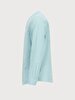 Linen Look Mao Collar Blue Shirt