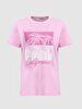 Cali̇forni̇a Written Palmtree With Print Pink T-shirt