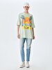 Oversized Palmtree Beach With Print Green T-shirt