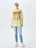 Oversized Palmtree Beach With Print Green T-shirt