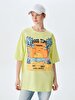 Oversized Palmtree Beach With Print Green T-shirt