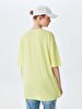 Oversized Palmtree Beach With Print Green T-shirt