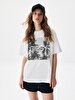 Oversized Palmtree Photo Print With Print White T-shirt