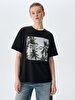 Oversized Palmtree Photo Print With Print Black T-shirt
