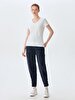 V-neck Basic Short Arm Regular White T-shirt