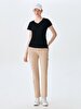 V-neck Basic Short Arm Regular Black T-shirt
