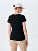 V-neck Basic Short Arm Regular Black T-shirt