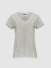 V-neck Basic Short Arm Regular Grey T-shirt