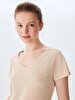 V-neck Basic Short Arm Regular Grey T-shirt