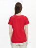 V-neck Basic Short Arm Regular Red T-shirt
