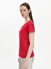 V-neck Basic Short Arm Regular Red T-shirt