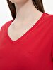V-neck Basic Short Arm Regular Red T-shirt