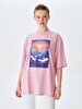 Oversized Photo Print With Print Pink T-shirt