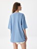 Oversized Photo Print With Print Blue T-shirt