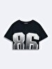 Contrast With Print Navy T-shirt