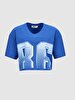Contrast With Print Blue T-shirt