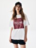 Oversized Leopard Pattern With Print White T-shirt