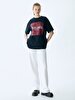 Oversized Leopard Pattern With Print Navy T-shirt