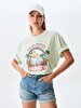 Landscape Graphic Print With Print Green T-shirt
