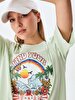 Landscape Graphic Print With Print Green T-shirt