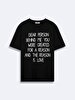 Contrast Written Black T-shirt