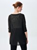 Thin Turtle Neck Buttoned Black Sweatshirt