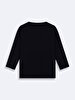 Striped Print Long Sleeve Navy Sweatshirt
