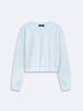 Crew Neck Long Sleeve Blue Sweatshirt